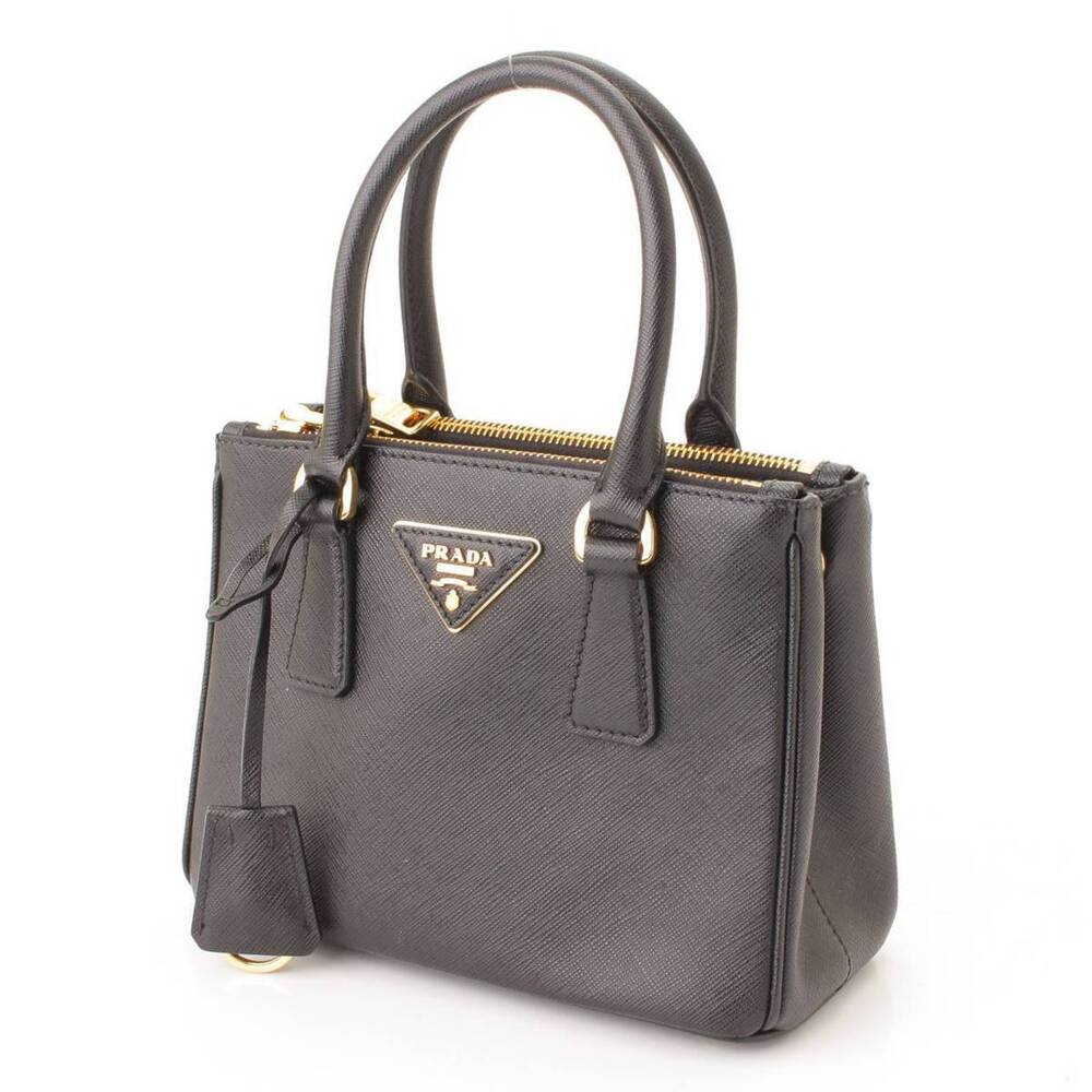 Prada Galleria Saffiano Handbag Shoulder Bag Black - Picture 2 of 10